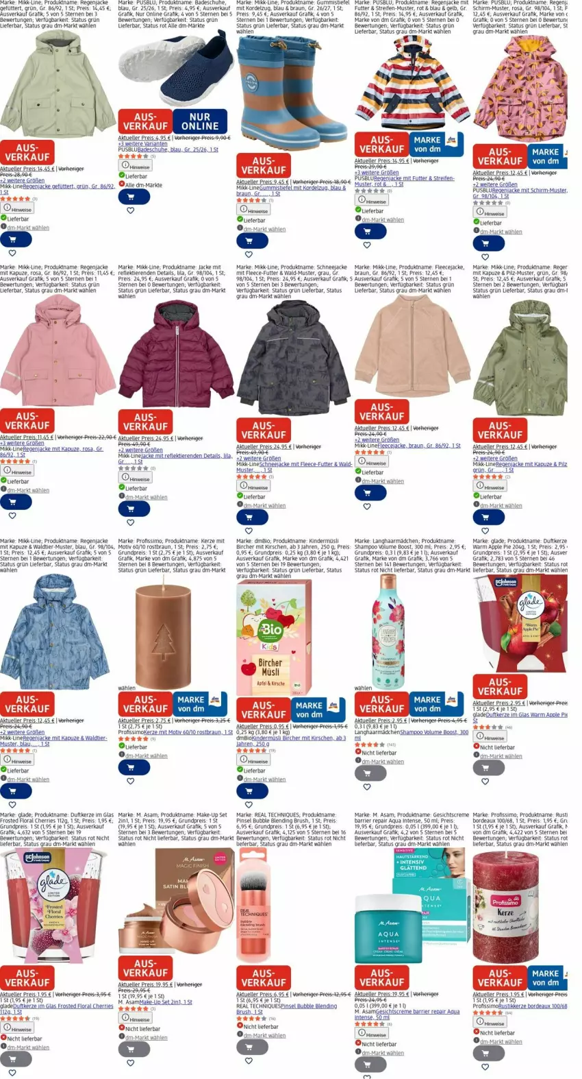 Aktueller Prospekt Dm Drogerie - Prospekte - von 02.03 bis 11.03.2026 - strona 25 - produkty: apfel, Apple, aqua, Bad, Berger, bio, braun, creme, Duftkerze, eis, elle, Finish, Fleecejacke, Gesichtscreme, Glade, Gummistiefel, Jacke, kerze, Kinder, kirsch, kirsche, kirschen, Make-up, müsli, Pinsel, Profissimo, reifen, reis, resa, Schneejacke, schuhe, shampoo, sim, tee, Ti, Tiere, usb