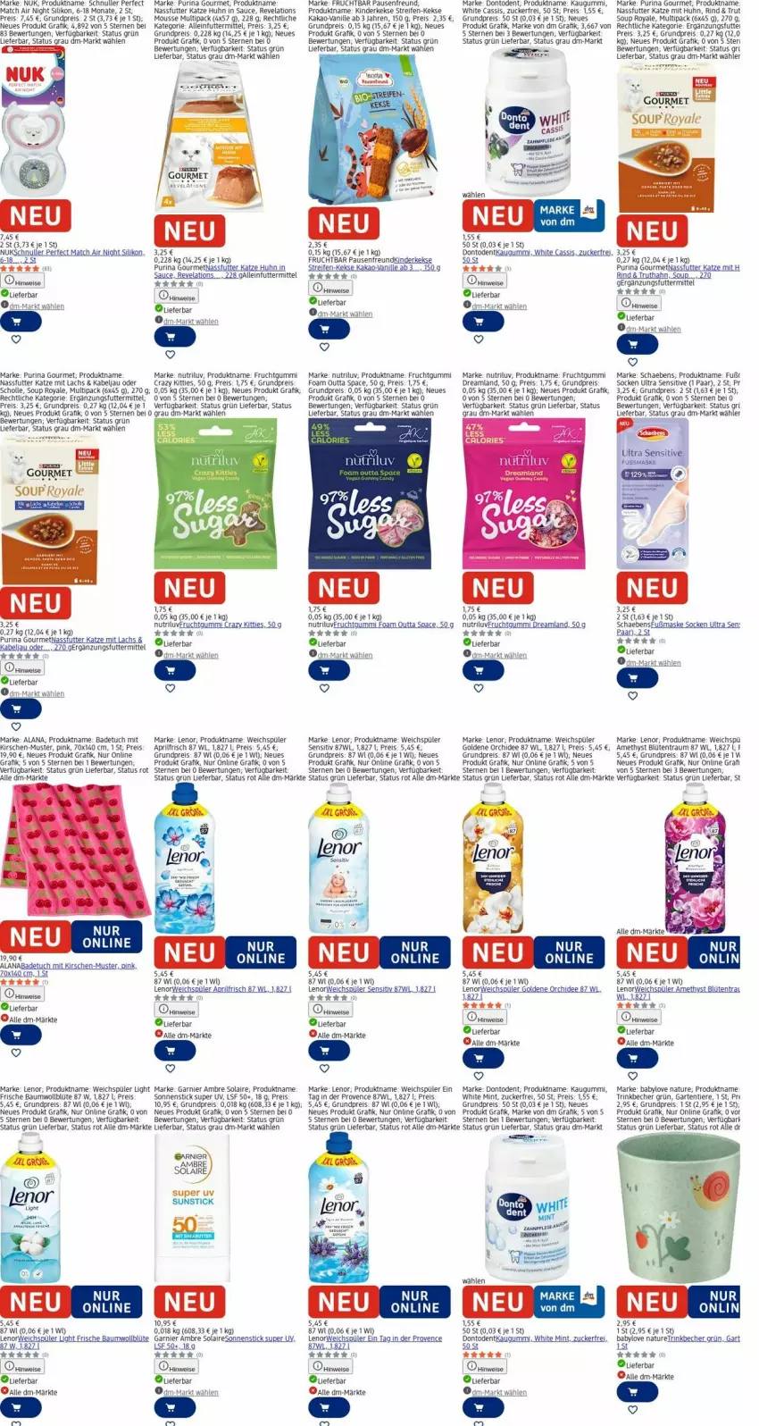 Aktueller Prospekt Dm Drogerie - Prospekte - von 02.03 bis 11.03.2026 - strona 7 - produkty: alleinfuttermittel, Ambre Solaire, Babylove, Bad, badetuch, Bau, Becher, Blüte, cassis, eis, frucht, fruchtgummi, garnier, Garten, kakao, kaugummi, keks, kekse, Kinder, kirsch, kirsche, kirschen, lachs, lenor, Maske, mint, mousse, nassfutter, natur, ndk, nuk, orchidee, pril, purina, reifen, reis, rind, rwe, sauce, Schaebens, scholl, senf, socken, Ti, Tiere, trinkbecher, truthahn, tuc, vanille, weichspüler, zucker