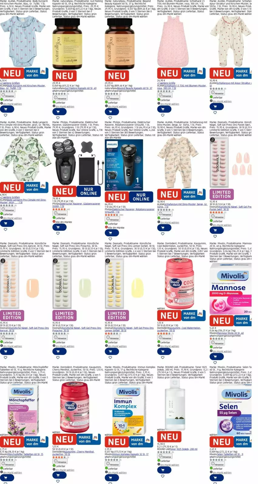 Aktueller Prospekt Dm Drogerie - Prospekte - von 02.03 bis 11.03.2026 - strona 9 - produkty: Anzug, blume, blumen, body, eis, elle, kaugummi, kirsch, kirsche, kirschen, natur, natura, pfeffer, Philips, rasierer, reis, sac, Schlafanzug, schlafsack, sim, Sorbet, swirl, tablet, tablett, Tablette, tee, Ti, Toner, Yo, zucker