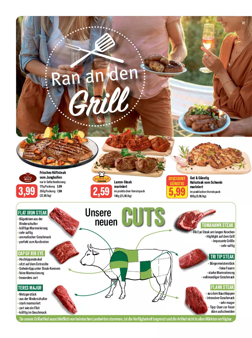 Aktueller Prospekt Feneberg - Prospekte - von 20.07 bis 22.07.2023 - strona 2 - produkty: Bau, braten, bügel, Bügeleisen, Cap, decke, Deckel, discount, eis, entrecôte, filet, Germ, grill, hüftsteak, jungbullen, lamm, mac, Meister, rind, rinder, Rippen, saft, SANTE, schwein, steak, Ti, tisch, wein