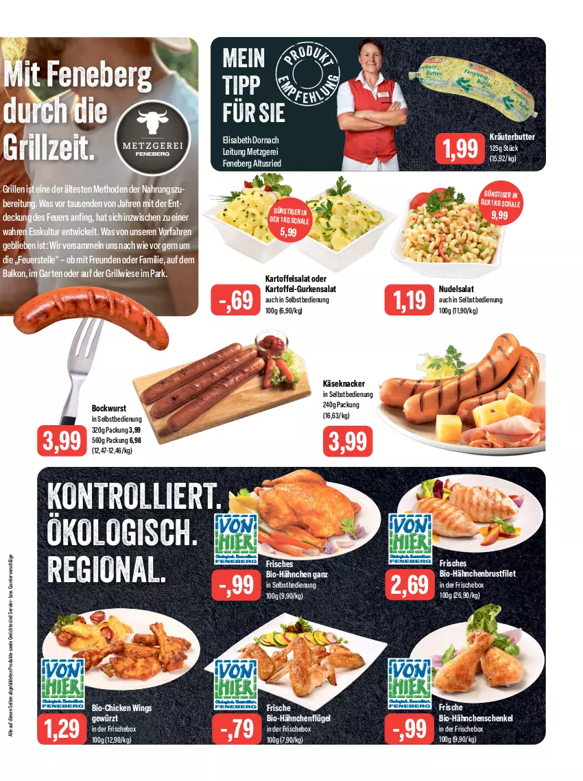 Aktueller Prospekt Feneberg - Prospekte - von 20.07 bis 22.07.2023 - strona 3 - produkty: bio, bockwurst, brustfilet, butter, chicken wings, elle, filet, garnier, Garten, gewürz, grill, gurke, gurken, gurkensalat, hähnchenbrust, hähnchenbrustfilet, hähnchenflügel, hähnchenschenkel, henkel, kartoffel, kartoffelsalat, Käse, knacker, kräuter, kräuterbutter, nudel, nudelsalat, salat, Schal, Schale, schenkel, Ti, trolli, WICK, wurst