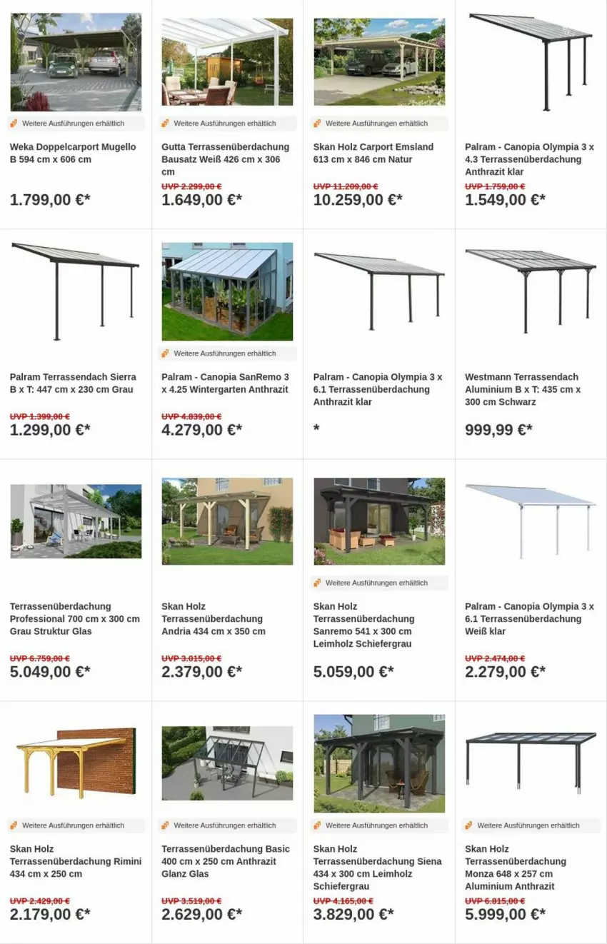 Aktueller Prospekt Obi - Prospekte - von 04.07 bis 12.07.2023 - strona 17 - produkty: Bau, Carport, Garten, Holz, natur, Ria, siena, Sierra, Terrassenüberdachung, weka