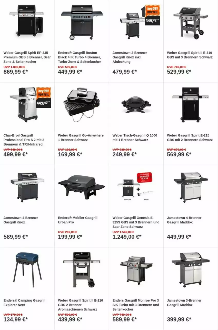 Aktueller Prospekt Obi - Prospekte - von 04.07 bis 12.07.2023 - strona 4 - produkty: char-broil, enders, gasgrill, grill, Kocher, lack, Ti, tisch, weber