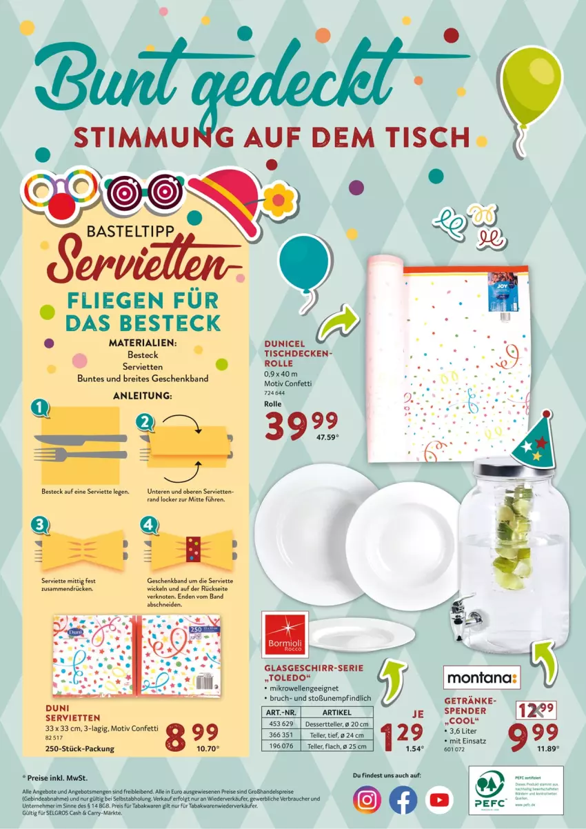 Aktueller Prospekt Selgros - Vorschau:
            Karneval - von 13.01 bis 28.02.2022 - strona 12 - produkty: angebot, angebote, besteck, Brei, decke, dessert, Dessertteller, duni, eis, elle, geschirr, getränk, getränke, LG, Liege, mikrowelle, montana, Rauch, reis, Ria, Serviette, servietten, teller, Ti, tisch, tischdecke, WICK