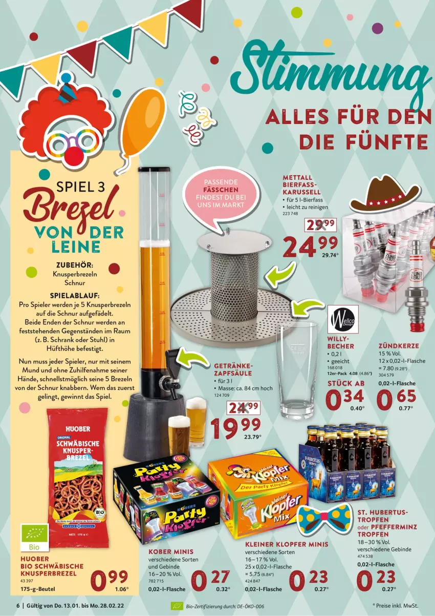 Aktueller Prospekt Selgros - Vorschau:
            Karneval - von 13.01 bis 28.02.2022 - strona 6 - produkty: Becher, beutel, bier, bio, brezel, Brezeln, eis, erde, flasche, getränk, getränke, huober, kerze, kleiner klopfer, leine, Mett, ndk, pfeffer, reis, Schrank, Spiele, stuhl, Ti