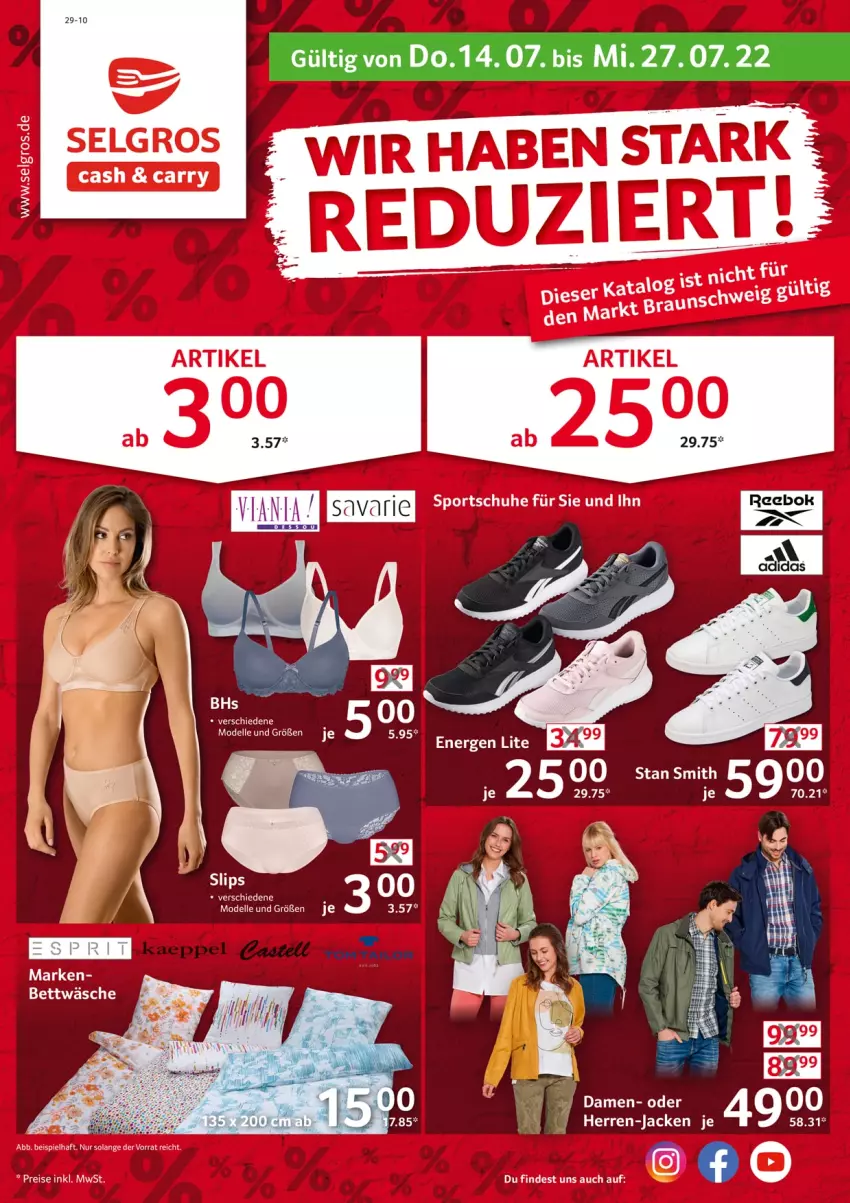 Aktueller Prospekt Selgros - Reduziert - von 14.07 bis 27.07.2022 - strona 1 - produkty: bett, bettwäsche, dell, elle, Jacke, LG, Mode, slip, slips, Ti