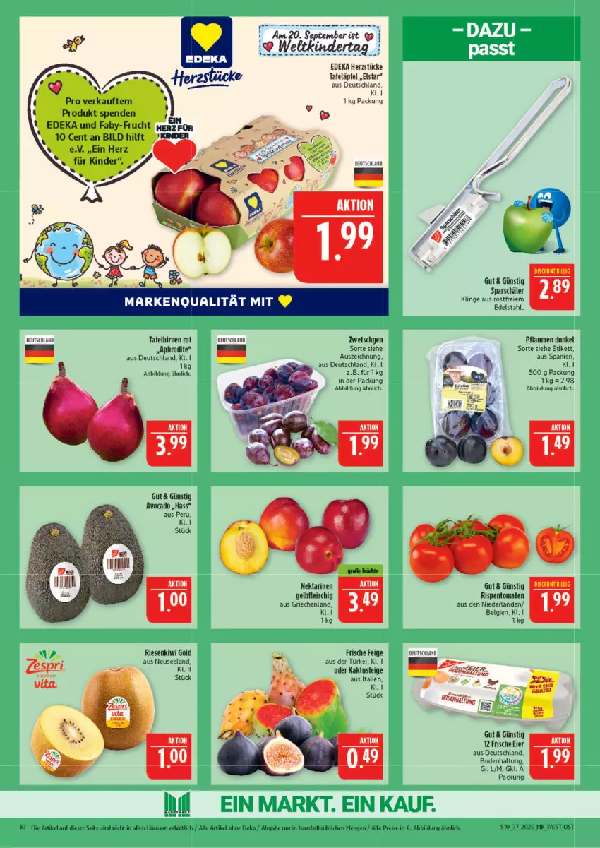 Aktueller Prospekt Marktkauf - Prospekt - von 07.09 bis 13.09.2025 - strona 10 - produkty: avocado, Birnen, deka, discount, edelstahl, eier, eis, Elan, fleisch, frucht, Kinder, kiwi, Kiwi Gold, LG, Nektar, nektarinen, pflaume, pflaumen, reis, rispentomaten, tafeläpfel, tafelbirnen, Ti, tomate, tomaten