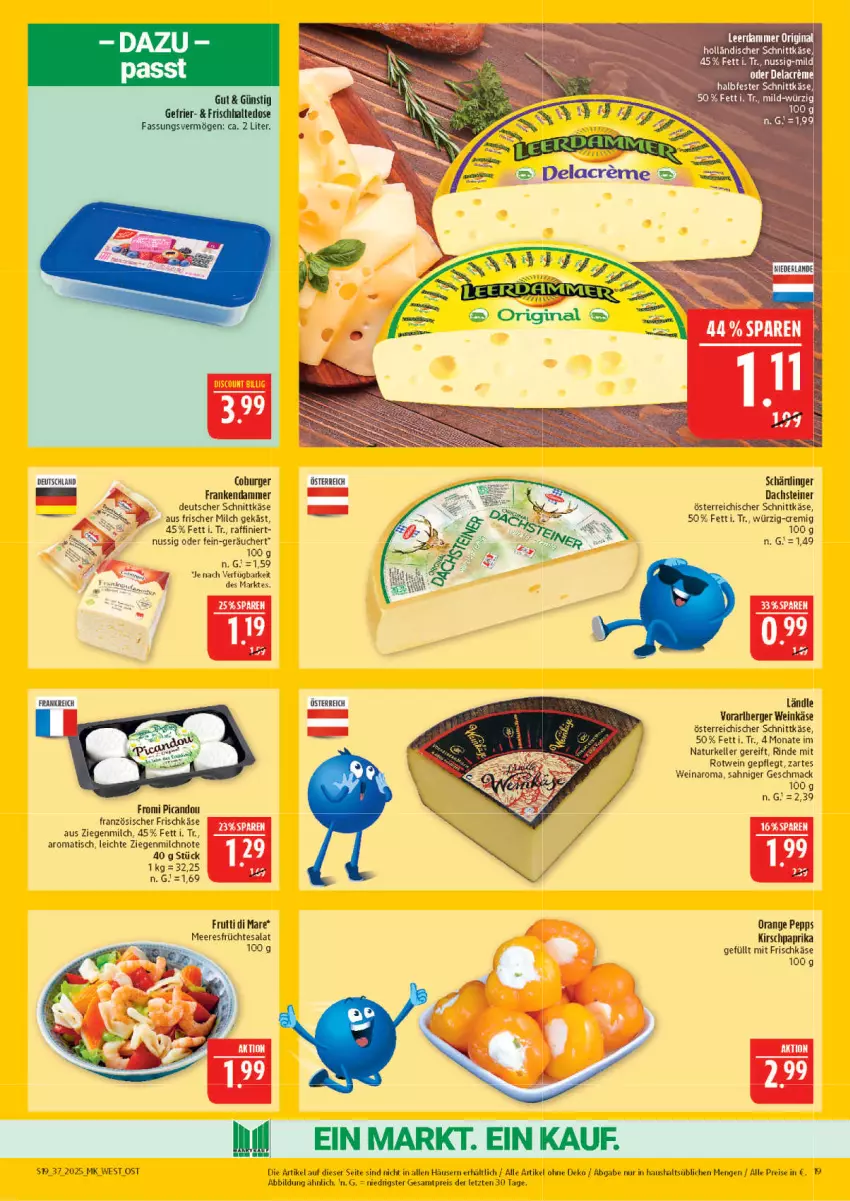 Aktueller Prospekt Marktkauf - Prospekt - von 07.09 bis 13.09.2025 - strona 19 - produkty: Berger, burger, creme, deutscher schnittkäse, eis, elle, erde, frischkäse, früchte, gin, halbfester schnittkäse, holländischer schnittkäse, HP, Käse, kirsch, LG, mac, meeresfrüchte, milch, natur, nuss, orange, österreichischer schnittkäse, paprika, reis, rind, rotwein, salat, Schärdinger, schnittkäse, steiner, tesa, Ti, tisch, wein, Weinkäse, ZTE