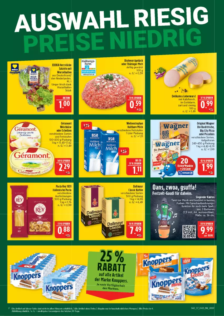 Aktueller Prospekt Marktkauf - Prospekt - von 07.09 bis 13.09.2025 - strona 2 - produkty: batterie, batterien, eis, ente, gin, original wagner, pizza, reis, Ti, wagner, Zelt, ZTE