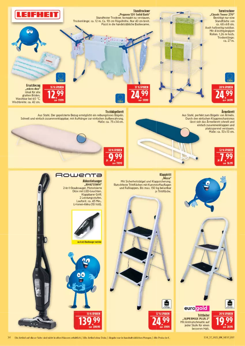 Aktueller Prospekt Marktkauf - Prospekt - von 07.09 bis 13.09.2025 - strona 34 - produkty: akku, asus, Bad, Badewanne, Brei, bügel, eis, klapptritt, latte, LED-Leuchte, Leuchte, leuchten, reis, rowenta, staubsauger, Stielsauger, Ti, tisch, Trockner, Wanne