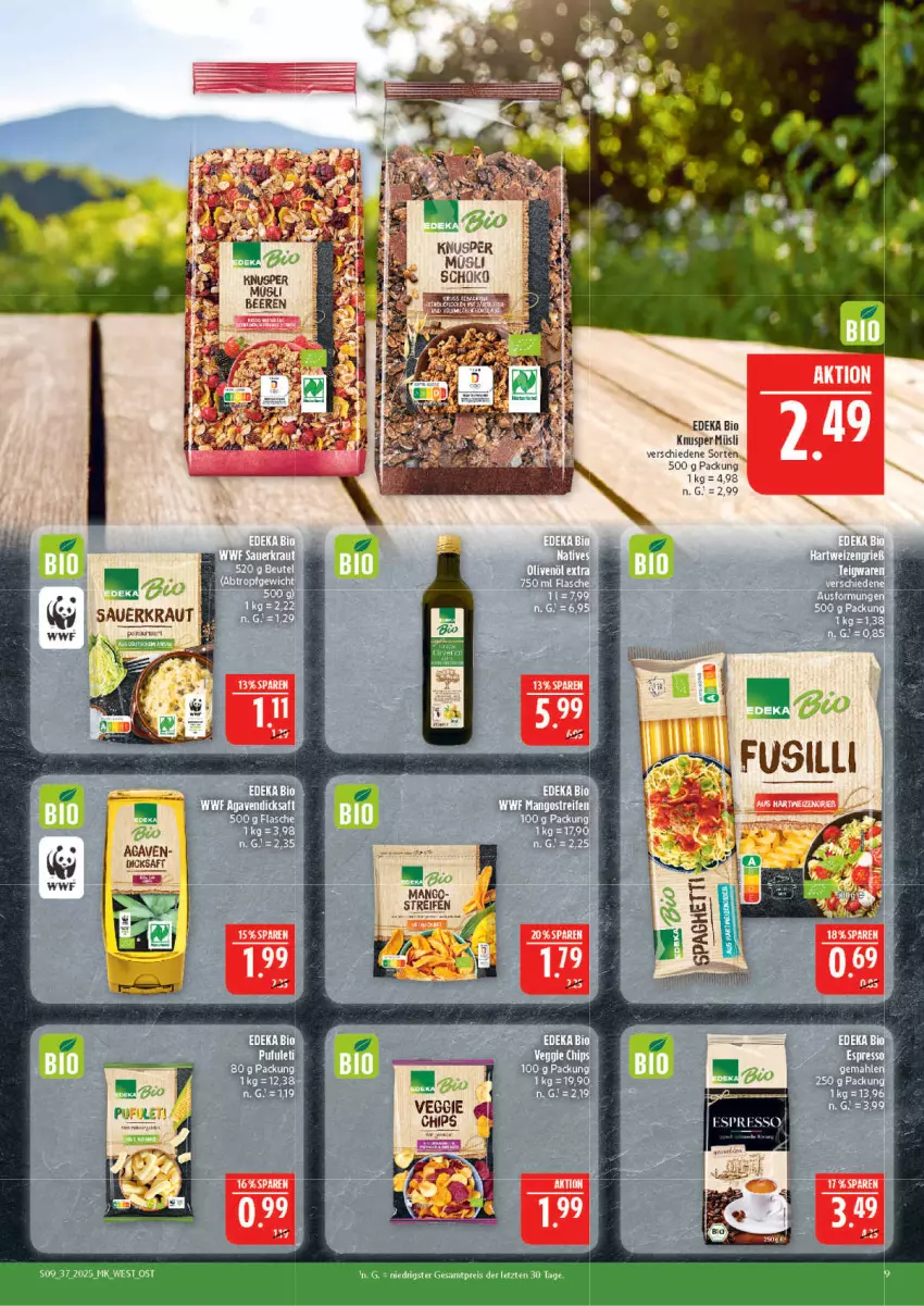 Aktueller Prospekt Marktkauf - Prospekt - von 07.09 bis 13.09.2025 - strona 9 - produkty: auer, bio, deka, edeka bio, Kraut, müsli, Sauerkraut, schoko, Ti