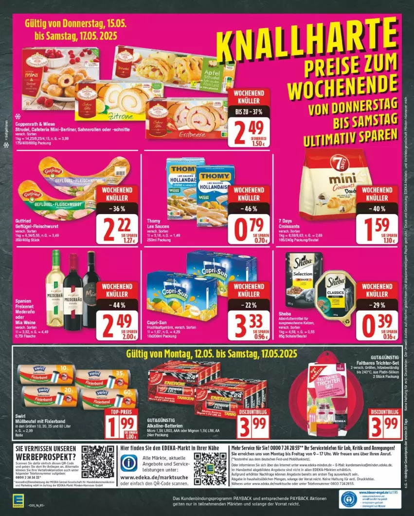 Aktueller Prospekt Edeka - Prospekte - von 12.05 bis 17.05.2025 - strona 16 - produkty: angebot, angebote, bett, coppenrath, deka, discount, eis, elle, payback, Ria, Strudel, telefon, Ti, uhr