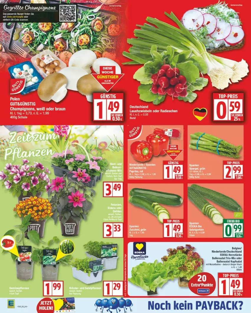 Aktueller Prospekt Edeka - Prospekte - von 12.05 bis 17.05.2025 - strona 2 - produkty: ball, braun, champignon, champignons, deka, eis, kopfsalat, reis, salat, tee, Ti, top-preis