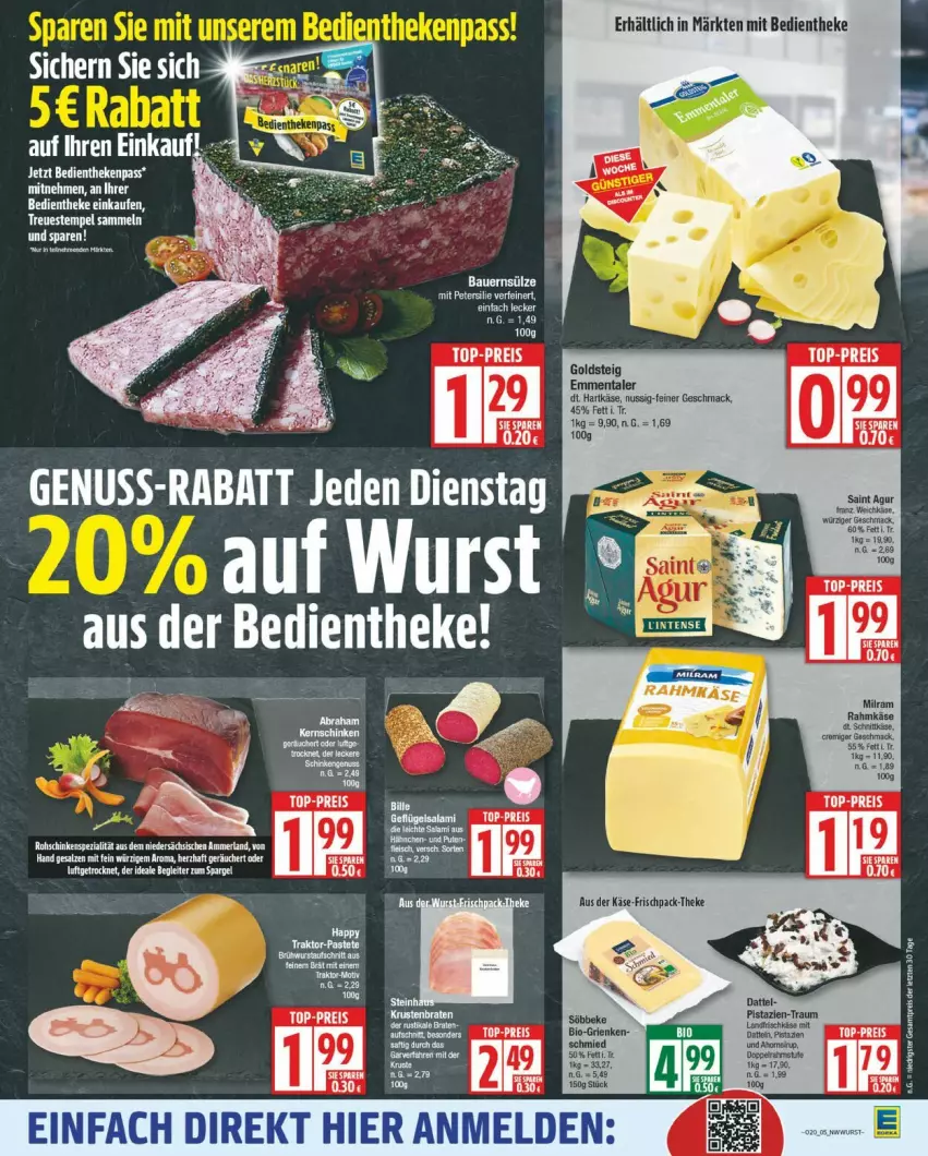 Aktueller Prospekt Edeka - Prospekte - von 12.05 bis 17.05.2025 - strona 5 - produkty: auer, Bau, Bauer, eis, Geflügel, merl, petersilie, reis, Ria, rohschinken, salami, schinken, spargel, tee, Ti, top-preis, ZTE