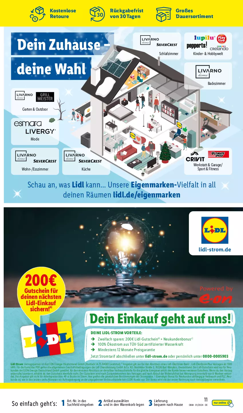 Aktueller Prospekt Lidl - Aktuelle Onlineshop-Highlights - von 01.01 bis 31.01.2024 - strona 11 - produkty: angebot, auer, Bad, brut, eis, elle, Esszimmer, Garten, gin, gutschein, Hobby, Kinder, korb, kraft, küche, LG, Mode, Rauch, reifen, reis, schlafzimmer, Sport, Ti, wasser, ZTE