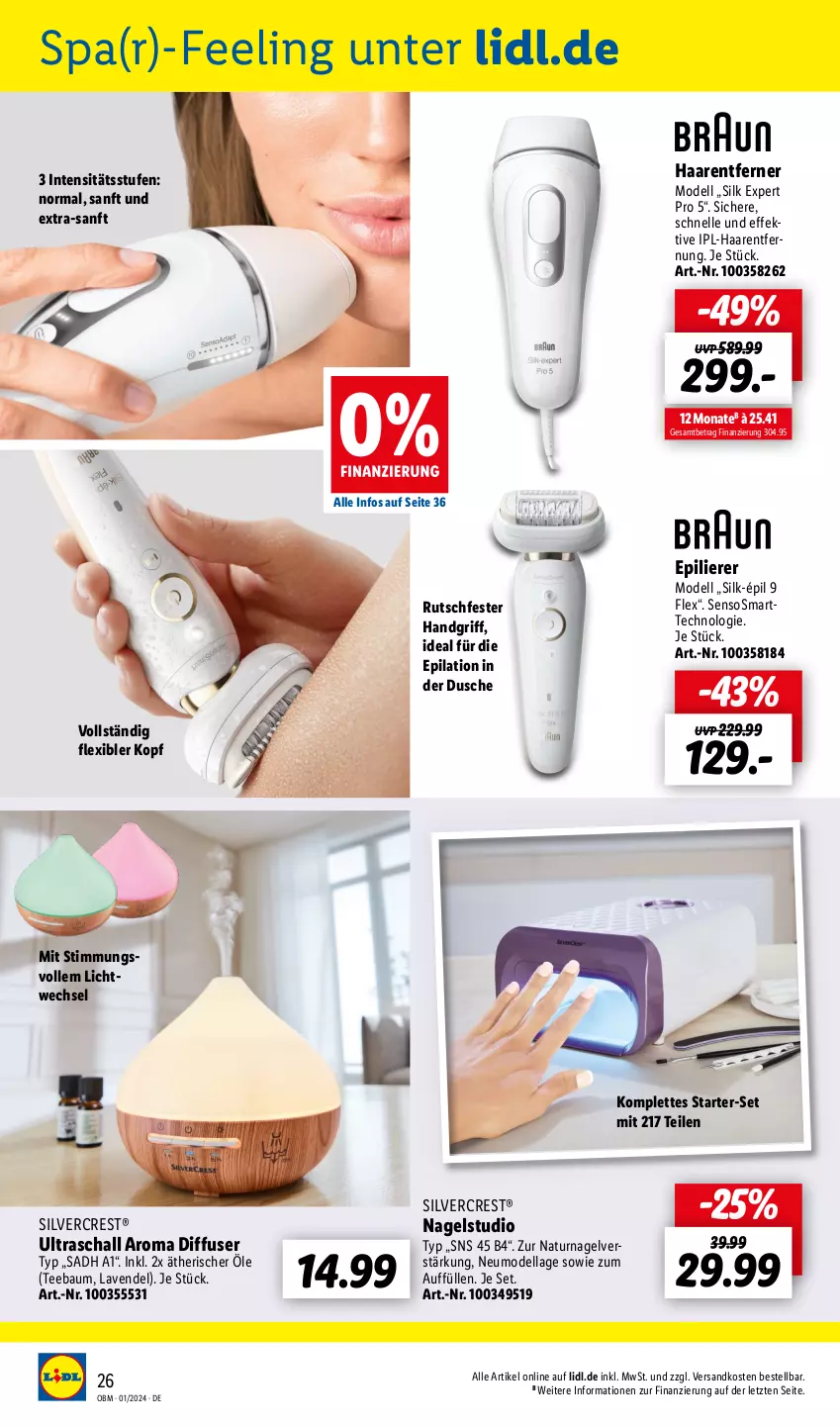 Aktueller Prospekt Lidl - Aktuelle Onlineshop-Highlights - von 01.01 bis 31.01.2024 - strona 28 - produkty: Bau, dell, Diffuser, dusche, elle, epilierer, Haarentfernung, lavendel, Mode, natur, ndk, Schal, silvercrest, tee, Ti, ZTE