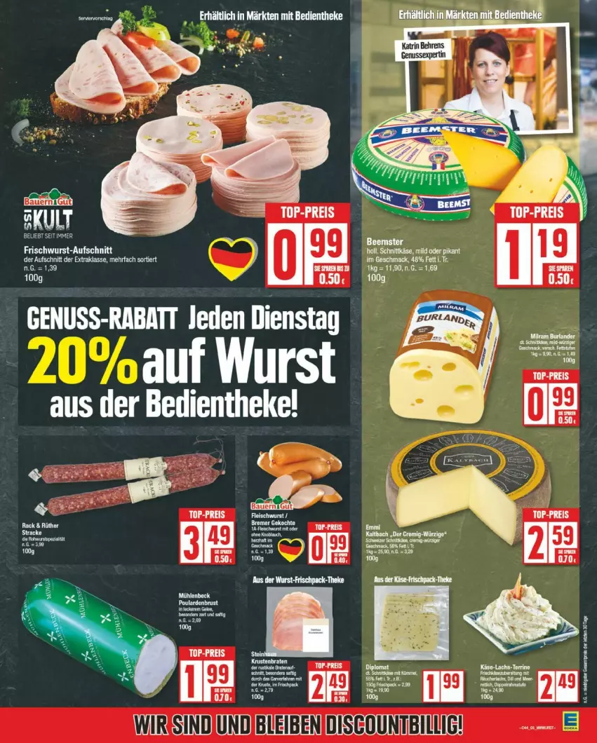 Aktueller Prospekt Edeka - Prospekte - von 28.10 bis 02.11.2024 - strona 5 - produkty: aufschnitt, eis, frischwurst-aufschnitt, reis, Ti, top-preis, wurst