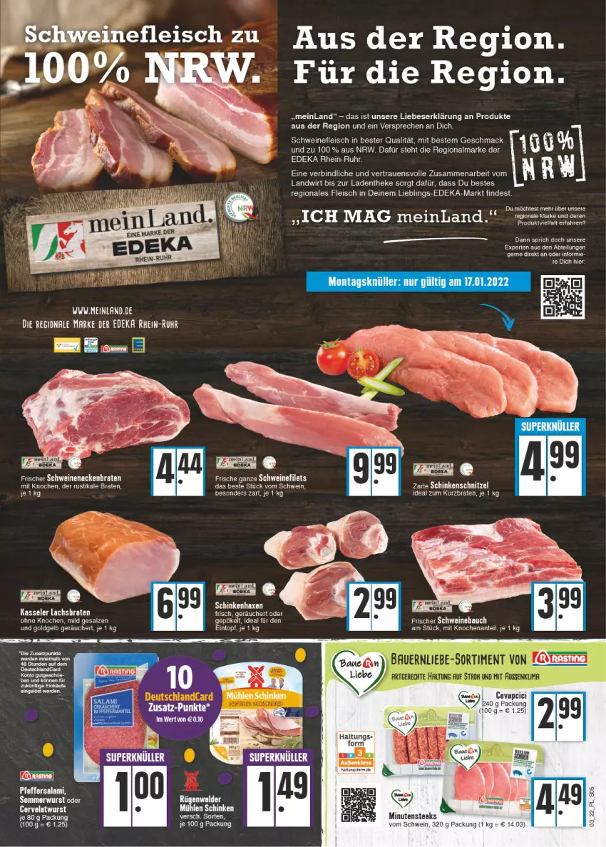 Aktueller Prospekt E Center - Angebote der Woche - von 17.01 bis 22.01.2022 - strona 5 - produkty: Abtei, axe, Bau, braten, deka, eintopf, eis, erde, filet, filets, fleisch, Haxe, kasseler, lachs, mac, mühlen schinken, rügenwalder, salz, schinken, schinkenschnitzel, schnitzel, schwein, schweine, schweinefleisch, schweinenacken, Ti, topf, wein, weine, wurst