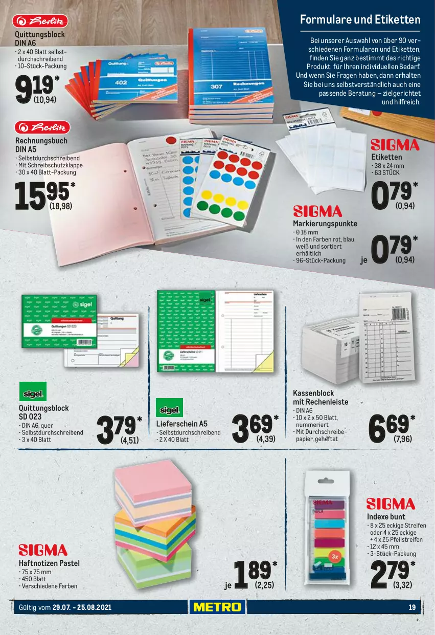 Aktueller Prospekt Metro - Office Spezial - von 29.07 bis 25.08.2021 - strona 19