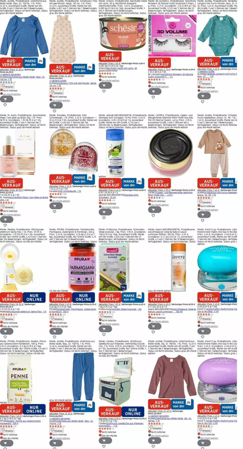 Aktueller Prospekt Dm Drogerie - Prospekte - von 13.04 bis 22.04.2026 - strona 12 - produkty: alleinfuttermittel, Alverde, arla, aubergine, auberginen, body, braun, Egger, eis, elle, erde, flakes, geschenkset, Gesichtswasser, gin, hartweizen, hemd, hose, HP, kosmetik, küche, Kugel, lachs, lavera, LG, mam, milch, nassfutter, natur, naturkosmetik, nudel, nudeln, penne, Profissimo, reis, sac, sauce, schlafsack, Schneekugel, shampoo, sim, Soße, Spielküche, stuhl, Ti, tomate, tomaten, Unterhemd, Wanne, wasser, WICK, Wickelbody, wolle, Yo