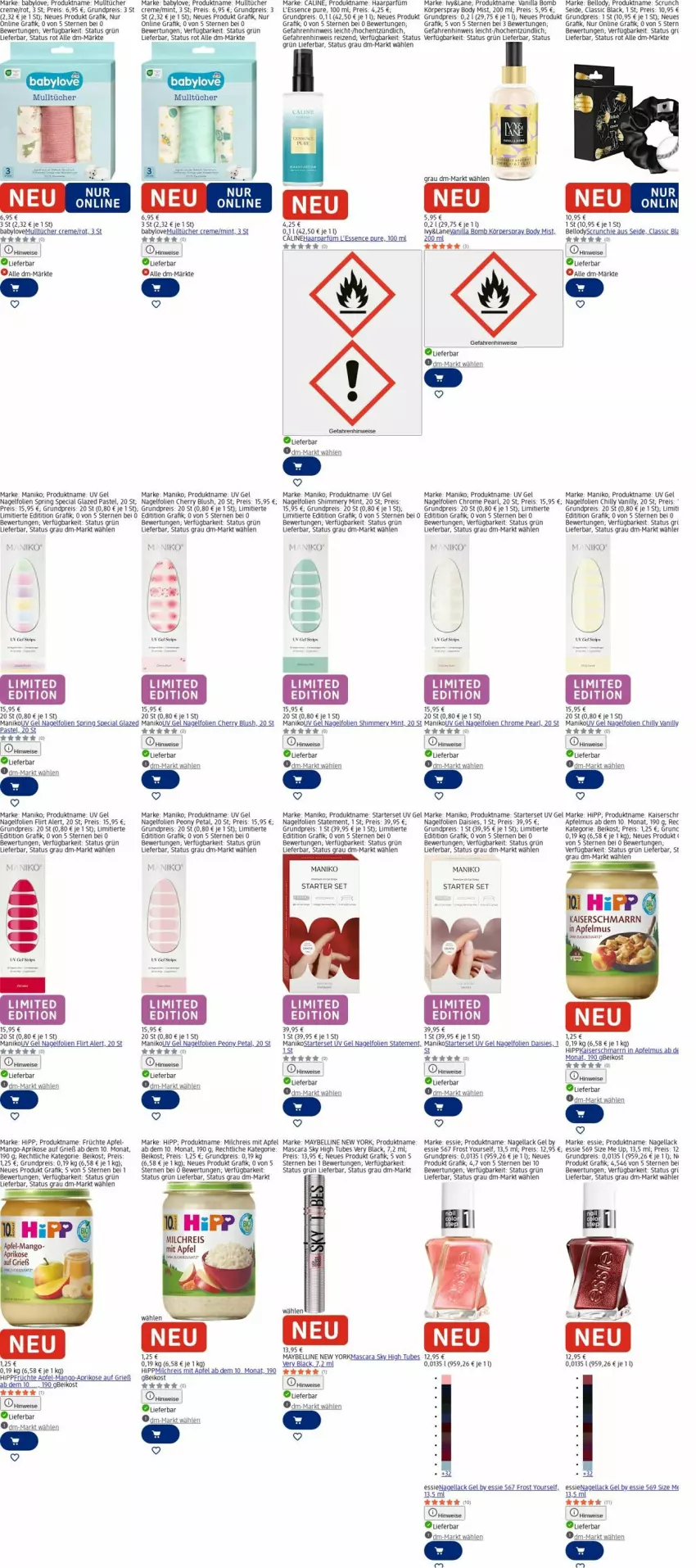 Aktueller Prospekt Dm Drogerie - Prospekte - von 13.04 bis 22.04.2026 - strona 18 - produkty: apfel, apfelmus, aprikose, Babylove, body, creme, eis, früchte, hipp, Kaiser, Kaiserschmarrn, Körperspray, lack, mais, mango, Mascara, Maybelline, milch, milchreis, mint, Mulltücher, Nagellack, reis, ring, siena, sim, Ti, tücher, Wels, Yo