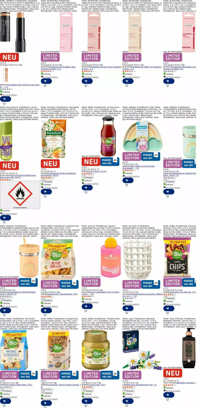 Aktueller Prospekt Dm Drogerie - Prospekte - von 13.04 bis 22.04.2026 - strona 26 - produkty: Babylove, Bad, Becher, bio, body, bruno banani, chips, creme, edelstahl, eis, elle, ente, flüssigseife, früchte, gin, Holz, keks, kekse, Knuspermüsli, Körperspray, Lippenpflege, Lotion, mam, mango, mangos, meersalz, mint, müsli, nero, olive, palmolive, pistazien, raspberry, reifen, reis, rum, salz, sauce, Schal, Schale, schoko, Seife, Serum, Sriracha, sunshine, teller, Ti, Trockenfrüchte