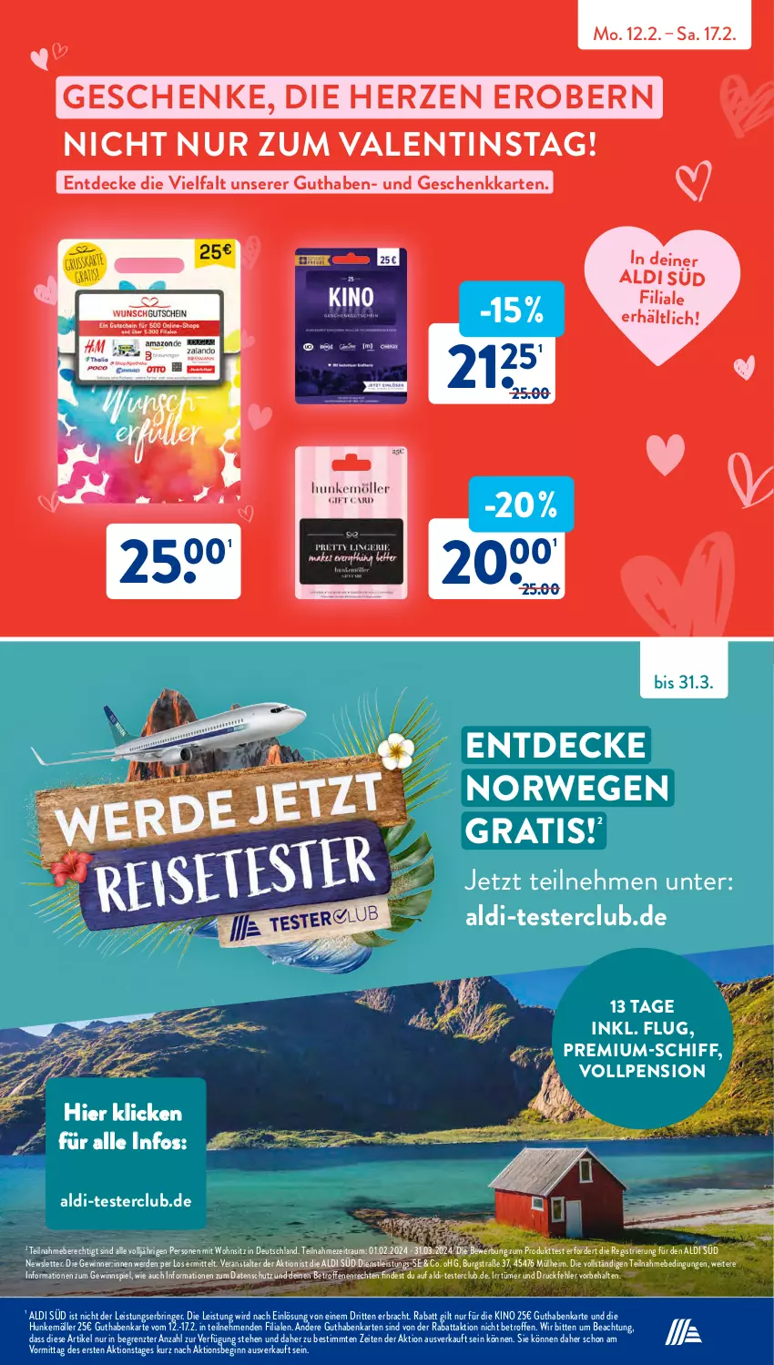 Aktueller Prospekt AldiSud - IN ZWEI WOCHEN - von 12.02 bis 17.02.2024 - strona 11 - produkty: aldi, decke, eis, erde, gewinnspiel, gin, guthabenkarte, ring, rwe, Ti, ZTE