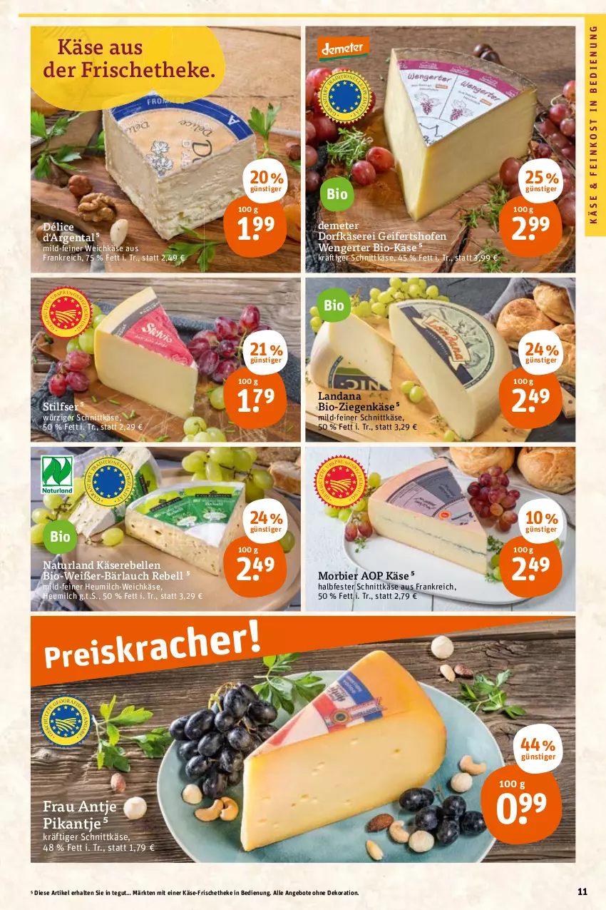 Aktueller Prospekt Tegut - Angebote der Woche - von 24.04 bis 29.04.2023 - strona 13 - produkty: angebot, angebote, bier, bio, Bio-Käse, dekoration, Dorfkäse, elle, feinkost, frau antje, halbfester schnittkäse, Heu, heumilch, Käse, Käserebellen, milch, Morbier, natur, naturland, Ofen, rebell, schnittkäse, Ti, weichkäse, ziegenkäse, ZTE