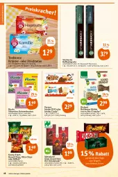 Gazetka promocyjna Tegut - Angebote der Woche - Gazetka - ważna od 29.04 do 29.04.2023 - strona 20 - produkty: after eight, beutel, bio, bioland, chips, cola, espresso, ferrero, früchte, Früchtetee, funny-frisch, kaffee, kaffeekapseln, Kamill, kamille, Kinder, kräuter, lebensmittel, natur, naturland, nespresso, nestlé, Ofen, Ricola, riegel, schoko, schokolade, starbucks, tee, teekanne, Ti, zucker