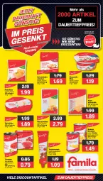 Gazetka promocyjna Famila - Prospekte - Gazetka - ważna od 28.10 do 28.10.2023 - strona 1 - produkty: ananas, auer, aufschnitt, Becher, beutel, dauertiefpreis, discount, eis, Käse, käsescheiben, mozzarella, Reibekäse, reis, rel, Schmelzkäse, Ti, tiefpreis, tomate, tomaten, tomatenmark, weichkäse, zucker