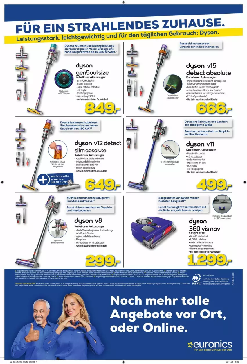 Aktueller Prospekt Euronics - Prospekte - von 12.12 bis 16.12.2023 - strona 8 - produkty: akku, angebot, angebote, auer, auto, Dyson, eis, elle, ente, handstaubsauger, kraft, mab, Rauch, Reinigung, reis, Saugroboter, staubsauger, teppich, Ti, tisch