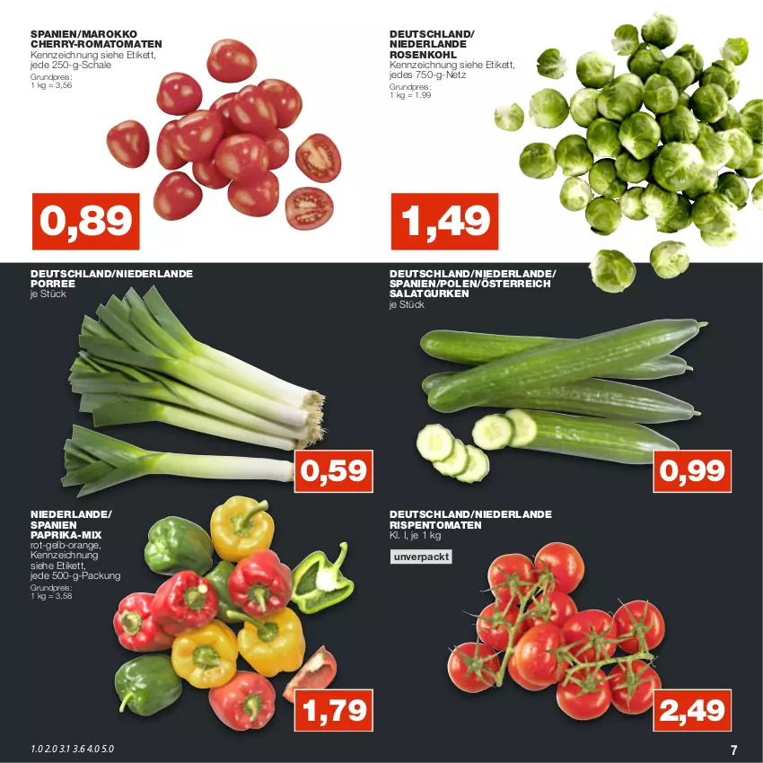 Aktueller Prospekt Real - von 10.10 bis 15.10.2022 - strona 7 - produkty: eis, gurke, gurken, orange, paprika, reis, rispentomaten, Romatomaten, rosen, Rosenkohl, salat, Salatgurke, salatgurken, Schal, Schale, Ti, tomate, tomaten