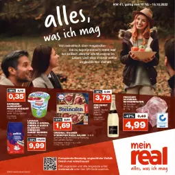 Gazetka promocyjna Real - Gazetka - ważna od 15.10 do 15.10.2022 - strona 1 - produkty: almighur, almighurt, angebot, angebote, Becher, bohne, bohnen, braten, classico, ehrmann, ehrmann almighurt, eis, ente, flasche, freixenet, frucht, fruchtjoghurt, gin, joghur, joghurt, lavazza, Ofen, original wagner, pizza, reis, salami, schwein, schweine, schweinenacken, sekt, steinofen, steinofen pizza, Ti, tisch, wagner, wein, weine