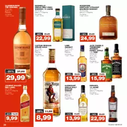 Gazetka promocyjna Real - Gazetka - ważna od 15.10 do 15.10.2022 - strona 20 - produkty: Apple, aqua, aquavit, bourbon, bourbon whiskey, Cap, captain morgan, Dewar‘s, eis, flasche, gin, irish whiskey, jack daniel, johnnie walker, kentucky straight, reis, scotch, scotch whisky, single malt, tennessee whiskey, tuc, whiskey, whisky
