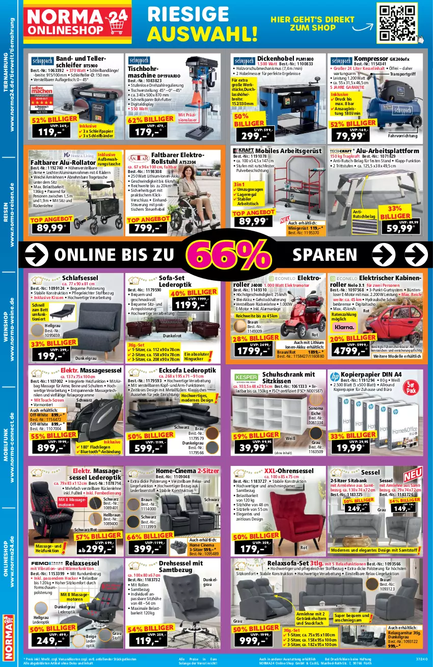 Aktueller Prospekt Norma - Norma - von 30.08 bis 15.09.2024 - strona 2 - produkty: akku, aldi, angebot, armlehnen, aufbewahrungstasche, Bank, bett, braun, Brei, bürste, bürsten, cin, dell, din a4, eis, Elektro, Elektroroller, elle, fernbedienung, garnitur, gefu, getränk, getränke, getränkehalter, gsw, hocker, Holz, K2, kissen, kompressor, kopierpapier, kraft, LG, Liege, mac, messer, Mode, ndk, Nike, papier, regal, reis, rel, relaxsessel, Roller, rückenlehne, rwe, Schleifpapier, Schrank, sessel, sitzbank, Sitzhöhe, sitzkissen, snack, Sofa, sonoma eiche, Sport, stuhl, Tasche, teller, Ti, tiernahrung, tisch, Tischbohrmaschine, tragetasche, wein, weine, weinshop