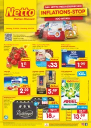Gazetka promocyjna Netto Marken-Discount - Filial-Angebote - Gazetka - ważna od 02.07 do 02.07.2022 - strona 1 - produkty: angebot, ariel, ariel waschmittel, Berger, bestpreis, bohne, butter, Cap, capri-sun, cocktail, dallmayr, dallmayr prodomo, deutschlandcard, eis, joghur, joghurt, joghurt mit der ecke, kaffee, Müller, ndk, pils, pilsner, prodomo, radeberger, radeberger pilsner, reis, rispentomaten, Streichzart, Ti, tomate, tomaten, versandkostenfrei, waschmittel, weihenstephan, ZTE
