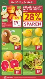 Gazetka promocyjna Aldi Nord - Von Montag - Gazetka - ważna od 04.01 do 04.01.2025 - strona 2 - produkty: aldi, ball, bio, eis, grapefruit, kiwi, salat, Ti, trolli, zitrone, zitronen, ZTE