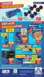 Gazetka promocyjna Aldi Nord - Von Montag - Gazetka - ważna od 04.01 do 04.01.2025 - strona 40 - produkty: actimel, aldi, asti, aus der tiefkühlung, auto, cookie, cookies, danone, dell, drink, eis, elle, frikadellen, gin, hafer, kuchen, lamm, magazin, monster, Ofen, papier, pizza, reis, Sport, steinofen, telefon, teller, Ti, trolli, wagner, würstchen, ZTE, zucker