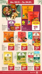 Gazetka promocyjna Aldi Nord - Von Montag - Gazetka - ważna od 04.01 do 04.01.2025 - strona 9 - produkty: aus der tiefkühlung, bett, beutel, chili, chips, dip, ente, garnelen, gin, ingwer, latte, nudel, nudeln, Tasche, taschen, Ti, tisch, Yo, ZTE, zucker