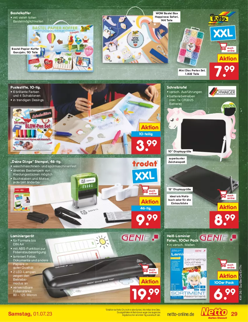 Aktueller Prospekt Netto Marken-Discount - Filial-Angebote - von 26.06 bis 01.07.2023 - strona 29 - produkty: angebot, batterie, buch, din a4, ente, kleid, Kleidung, koffer, Lampe, LG, papier, perlen, rwe, spülmaschinen, stifte, Ti, waschmaschine, waschmaschinen, ZTE