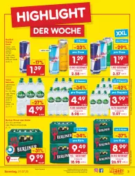 Gazetka promocyjna Netto Marken-Discount - Filial-Angebote - Gazetka - ważna od 01.07 do 01.07.2023 - strona 3 - produkty: Alwa, angebot, berliner, bestpreis, drink, eis, elle, energy drink, mineralwasser, natur, natürliches mineralwasser, oder radler, pils, pilsner, radler, red bull, reis, rel, Ti, volvic, wasser, ZTE