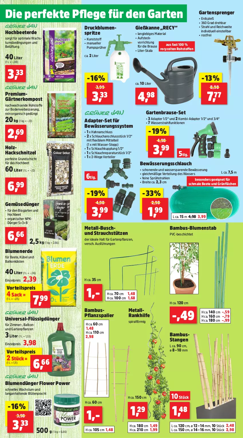 Aktueller Prospekt Thomas Philipps - von 10.06 bis 15.06.2024 - strona 2 - produkty: adapter, bambus, bio, blume, blumen, blumenerde, Blüte, brause, Brei, dünger, eis, elle, erde, flüssigdünger, Garten, Gartenbrause, Gartenpflanze, Gemüsedünger, Gießkanne, Holz, LG, pflanze, pflanzen, Rauch, reis, Ria, sac, schlauch, schnitzel, Ti, vorteilspreis, wasser