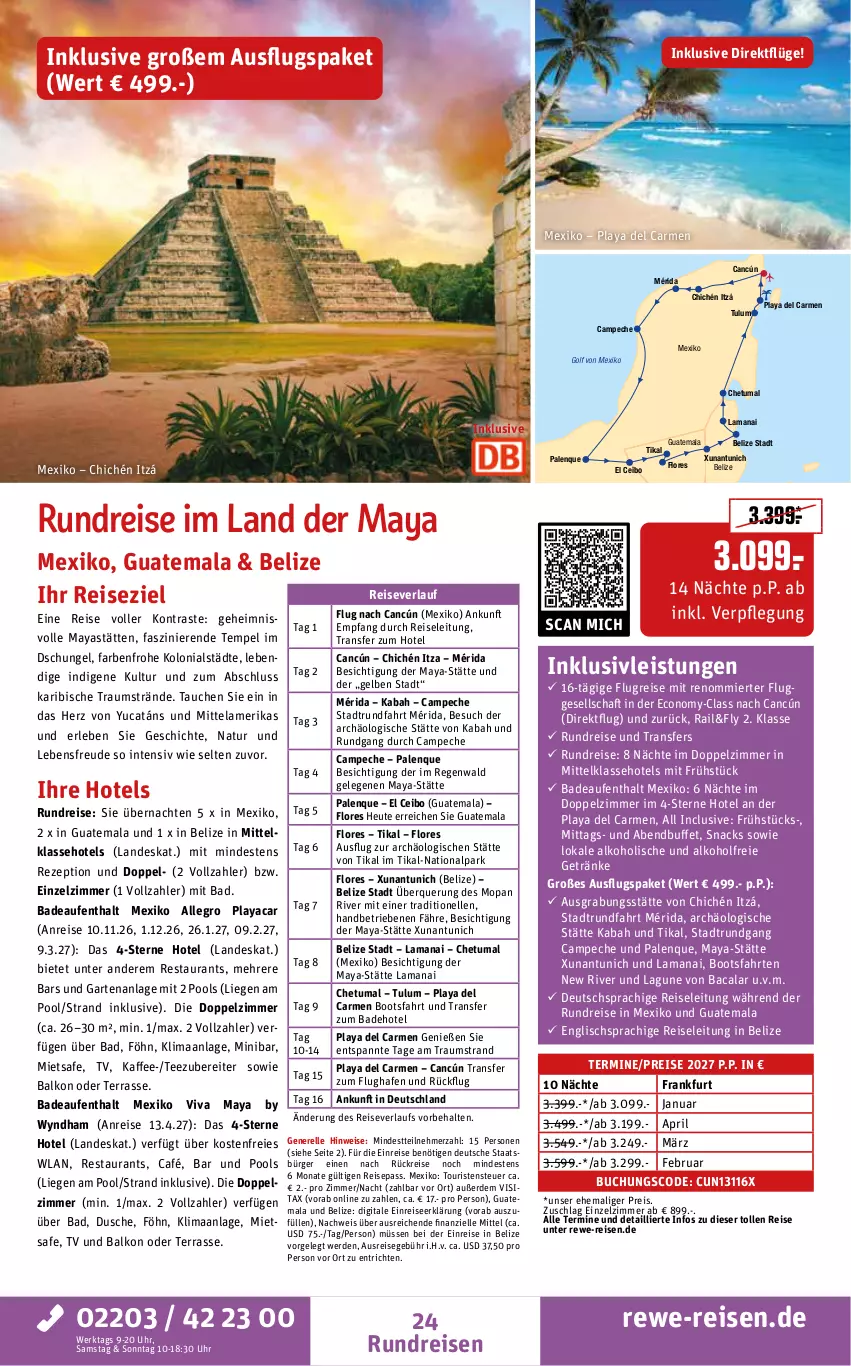 Aktueller Prospekt Rewe Reisen - Reiseprospekt - von 25.09 bis 30.10.2026 - strona 24 - produkty: alkohol, alkoholfreie getränke, Bad, buch, deutschsprachige reiseleitung, dusche, eis, elle, erde, Garten, getränk, getränke, Heu, inklusivleistungen, kaffee, Liege, natur, pool, pril, reis, reiseverlauf, rel, rezept, snack, snacks, tee, Ti, Tulum, uhr
