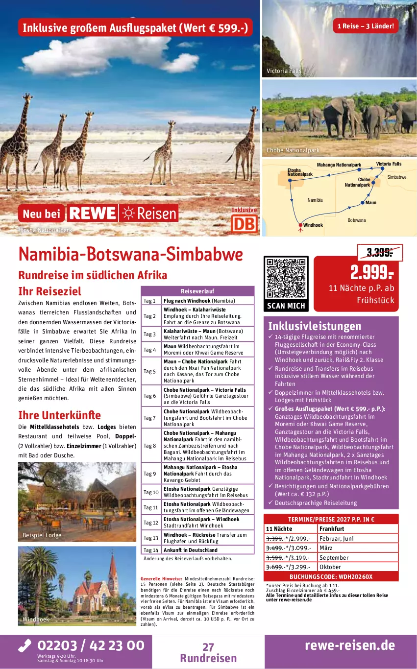 Aktueller Prospekt Rewe Reisen - Reiseprospekt - von 25.09 bis 30.10.2026 - strona 27 - produkty: ambia, Bad, buch, decke, deutschsprachige reiseleitung, dusche, eis, elle, inklusivleistungen, natur, pool, reifen, reis, reiseverlauf, rel, Ria, sim, simba, Ti, tisch, uhr, wasser, Wild