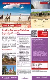 Gazetka promocyjna Rewe Reisen - Reiseprospekt - Gazetka - ważna od 30.10 do 30.10.2026 - strona 27 - produkty: ambia, Bad, buch, decke, deutschsprachige reiseleitung, dusche, eis, elle, inklusivleistungen, natur, pool, reifen, reis, reiseverlauf, rel, Ria, sim, simba, Ti, tisch, uhr, wasser, Wild