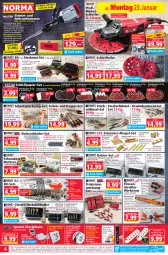 Gazetka promocyjna Norma - Norma - Gazetka - ważna od 30.01 do 30.01.2023 - strona 4 - produkty: Abbruchhammer, adapter, auer, aufbewahrungskoffer, Bebe, Bohrer-Set, edelstahl, eis, elle, ente, gin, Holz, koffer, korn, kraft, küche, Küchen, latte, LG, messer, ndk, nuss, papier, reis, Ria, riegel, ring, rwe, Schal, schlauch, Schleifpapier, schrauben, Schraubendreher, Spezi, Sport, steckdose, Steckdosenleiste, teller, Ti, tisch, uhr, usb, Waage, wasser, werkzeug, Winkelschleifer, Zangen