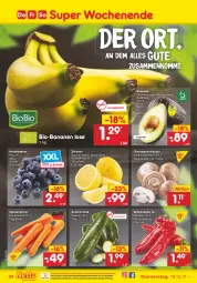 Gazetka promocyjna Netto Marken-Discount - Filial Angebote - Gazetka - ważna od 18.12 do 18.12.2021 - strona 34 - produkty: asti, avocado, banane, bananen, beere, beeren, beutel, bio, bio-bananen, braun, champignon, champignons, champignons braun, eis, heidelbeere, heidelbeeren, möhren, ndk, paprika, paprika rot, reis, Schal, Schale, speisemöhren, Spitzpaprika, Ti, versandkostenfrei, zitrone, zitronen, zucchini