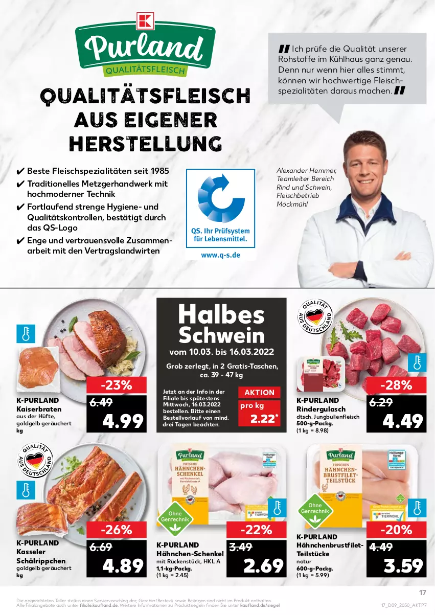 Aktueller Prospekt Kaufland - von 03.03 bis 09.03.2022 - strona 17 - produkty: alexa, angebot, angebote, besteck, braten, brustfilet, eis, elle, filet, fleisch, geschirr, gulasch, hähnchen-schenkel, hähnchenbrust, hähnchenbrustfilet, henkel, ilag, jungbullen, Kaiser, kasseler, Laufen, mac, Mode, natur, purland, rind, rinder, rindergulasch, schenkel, schwein, Spezi, Tasche, taschen, teller, Ti, wein