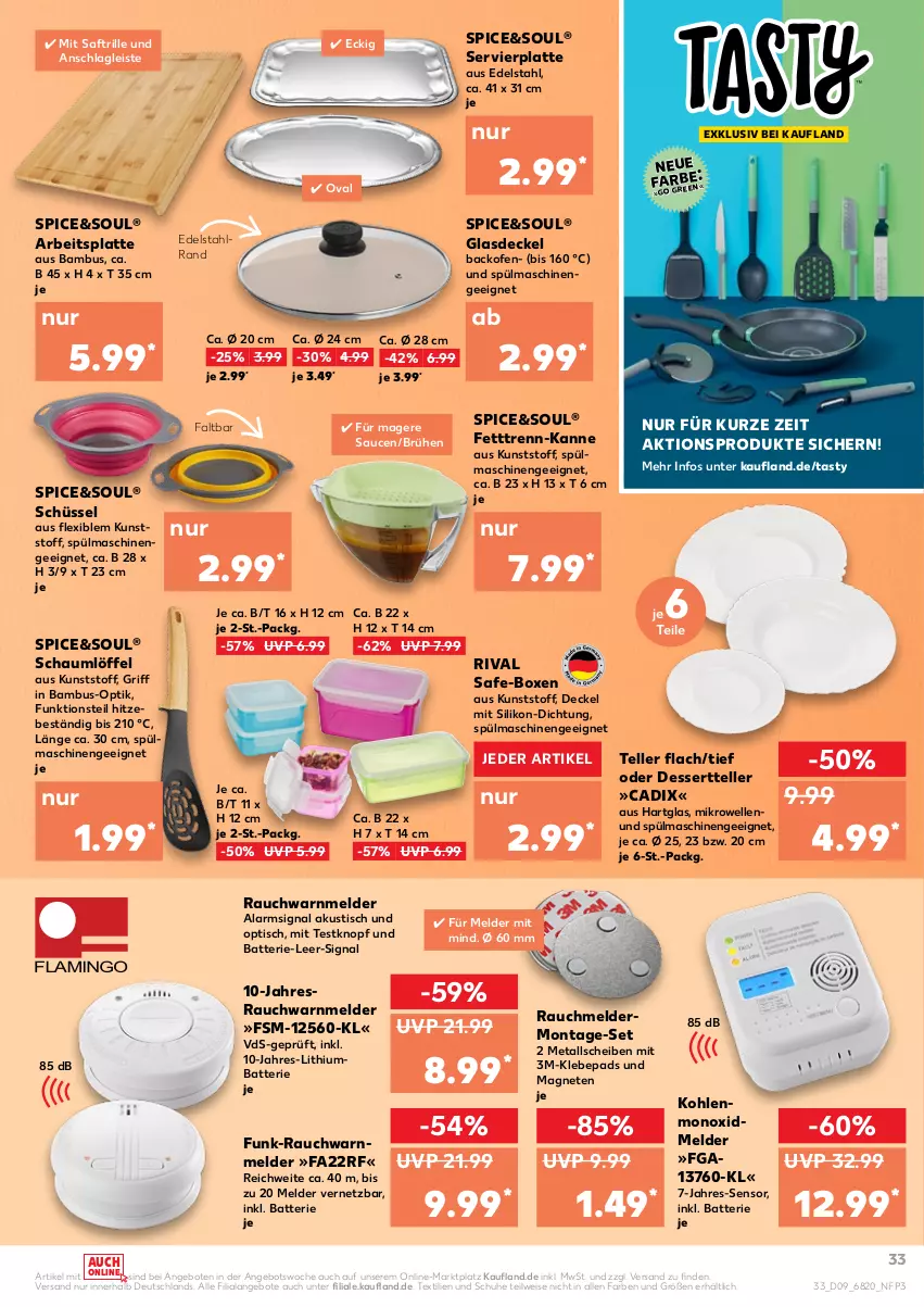 Aktueller Prospekt Kaufland - von 03.03 bis 09.03.2022 - strona 33 - produkty: angebot, angebote, arbeitsplatte, backofen, bambus, batterie, bree, Brühe, decke, Deckel, dessert, Dessertteller, edelstahl, eis, elle, Glasdeckel, latte, Löffel, mikrowelle, Ofen, Rauch, saft, sauce, saucen, schuhe, schüssel, Signal, spülmaschinen, teller, Ti, tisch