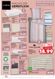 Gazetka promocyjna Kaufland - Gazetka - ważna od 09.03 do 09.03.2022 - strona 29 - produkty: angebot, angebote, asti, Bau, baumwolle, bett, bettwäsche, bio, bio-baumwolle, decke, eis, kissen, kopfkissen, mac, mikrofaser, nackenstützkissen, schuhe, steppbett, tagesdecke, teppich, Ti, tisch, wolle